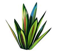 Graootoly Scultura rustica da 35 cm, piante di agave in metallo dipinte a mano fai da te, ornamenti per prato da esterni, verde