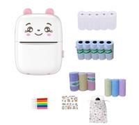 Graootoly Stampante per etichette portatile Stampante in plastica Stampante Bluetooth Mini per etichette Bluetooth Stampante termica Etichetta Memo stampa chiaramente rosa