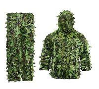 Graootoly Tuta mimetica con foglie e fiori, da caccia, mimetica, universale, set mimetico (B)