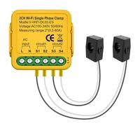 Graootoly Tuya Bilaterale WiFi Misuratore di Energia 80A CT KWh Monitoraggio Consumo Elettrico con Morsetto per Alexa Home (B)