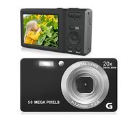 Graootoly Videocamera digitale HD da 2,7 pollici 4K 56 MP con a automatica Fotocamera digitale 56 milioni di pixel 20X Zoom digitale Fotocamera facile da usare Nero