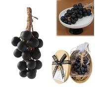 Grape Cluster Soap, Hemp rope handmade soap, Facial and body cleansing, Bathroom Aromatherapy, Natural Plant Fragrance (20 soap beads,Black)