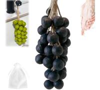 Grape Cluster Soap on a Rope, sapone d'uva, sapone fatto a mano, sapone su corda per viso, doccia e mani, asta decorativa per sapone (40, nero)