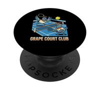 Grape Court Club Divertente Pigeon Tennis Match PopSockets PopGrip Adesivo