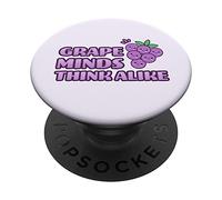 Grape Minds Think Alike Carino Adorabile Kawaii Uva Cibo Pun PopSockets PopGrip Adesivo