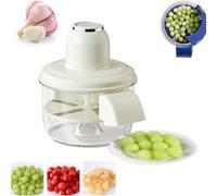 Grape Peeling Machine, Garlic Peeling Machine Electric, Garlic Peeler Skin Remover Machines, Multifunctional Automatic Peeler Skinning Tool for Grapes, Cherry, Tomatoes (White*A)