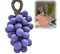 Grape Shaped Soap, Handmade Bar Soap for Face and Body Wash, Grape Cluster Artisan Soap Bar, Decorative Gift for Bridal Showers, Baptisms & Home Spa (Light Purple,20)