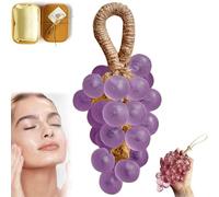 Grape Soap, Grape Soap on a Rope, Handmade Grapes Cluster Shaped Soaps, Cold-Process Bath Bar, For Washing Hands and Bath, Handcrafted Grape Bunch S-oap (1, Viola)