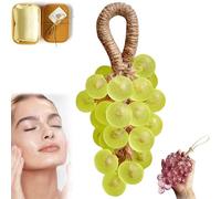 Grape Soap, Grape Soap on a Rope, Handmade Grapes Cluster Shaped Soaps, Cold-Process Bath Bar, For Washing Hands and Bath, Handcrafted Grape Bunch S-oap (1, Green)
