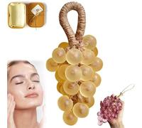 Grape Soap, Grape Soap on a Rope, Handmade Grapes Cluster Shaped Soaps, Cold-Process Bath Bar, For Washing Hands and Bath, Handcrafted Grape Bunch S-oap (1, Yellow)