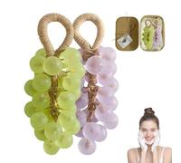 Grape Soap, Handcrafted Grapes Soaps on a Ropes, Natural Cold Process Artisan Soaps, DIY Exquisite Home Decor and Gift Choice for Washing Hands and Fresh Air Men Women (Green+Light purple)