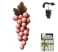 Grape Soap On A Rope,Grape Cluster Soap, Handmade Grape-Shaped Soap,Natural Cold Process Artisan Soaps for Face, Body Shower & Hands, Decorative Gift (pink)