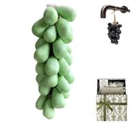 Grape Soap On A Rope,Grape Cluster Soap, Handmade Grape-Shaped Soap,Natural Cold Process Artisan Soaps for Face, Body Shower & Hands, Decorative Gift (green)