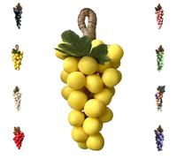 Grape Soap on a Rope, Handmade Bunch Shaped Bar Artisans, Natural Cold Process Artisan Soaps, Body Bath Grapes Bunch Soap for Shower (Yellow)