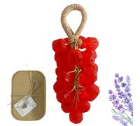 Grape Soap on a Rope, Handmade Crystal Grape Soap Cluster, Gentle Cleansing Gift for Men and Women, Unique Bathroom Décor Accessory (Style I)