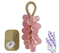Grape Soap on a Rope, Handmade Crystal Grape Soap Cluster, Gentle Cleansing Gift for Men and Women, Unique Bathroom Décor Accessory (Style L)