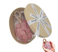Grape Soap on A Rope, Handmade Grape Bunch-Shaped Soap, Natural Cold Process, Long-Lasting Fragrance, for Hand Washing, Bath, Fresh Air (Pink)