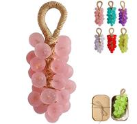 Grape Soap on a Rope, Handmade Grapes Cluster Bar Soap, Fred Process Aromatic Soap for Hand Washing, Bath, Home Decor, Gift for Men Women (1, Pink)