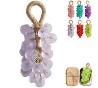 Grape Soap on a Rope, Handmade Grapes Cluster Bar Soap, Fred Process Aromatic Soap for Hand Washing, Bath, Home Decor, Gift for Men Women (1, Light Purple)