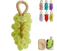 Grape Soap on a Rope, Handmade Grapes Cluster Bar Soap, Fred Process Decorative Aromatic Soap for Hand Washing, Bath, Home Decor, Gift for Men Women (1, Green)