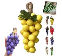 Grape Soap on a Rope, Handmade Grapes-Shaped Soap, for Face, Hands, Body Shower & Fresh Air, Home Decor (Yellow,42pcs)