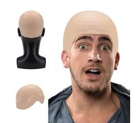 Grapelet Cappelli calvi per adulti, uomini e donne, per feste di Halloween, con testa di teschio, per travestimenti, cosplay, parrucche per adulti