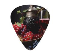 Grapes and Wine Plettri per chitarra eleganti e durevoli, tre tipi di plettri sottili, medi e pesanti (12 pezzi), adatti per chitarra, basso, chitarra elettrica, ukulele,