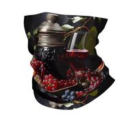 Grapes And Wine Printed Ghetta da Collo Antivento Passamontagna Traspirante Sciarpa al Collo per Yoga Pesca Multiuso Fascia per Capelli