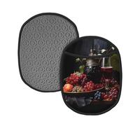 Grapes and Wine - Set di 2 tappetini da forno multifunzione in silicone, stampati, adatti per donne e uomini, per barbecue e cottura