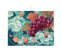 Grapevine Tappetino scolapiatti per bancone della cucina, tappetino assorbente per scolapiatti ispirato alla costa, tappetino scolapiatti in microfibra autunnale per protezione bar 45,7 x 61 cm