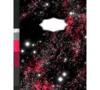 Graph Composition Notebook: Galaxy Nebula Space, Bold Red Themed Colors: Journal, Subject book