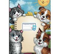 Graph Composition Notebook - Journal with Dogs and Cats: Notebook for Kids and Students for School, Writing, and Drawing