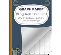 Graph Paper 10 Squares Per Inch Notebook: 10x10 Grid Per Inch | 110 Pages | Perfect for Cross Stitch, Needlepoint & Pattern Design | 8.5” x 11”