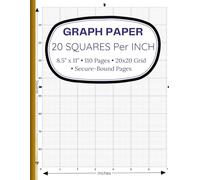 Graph Paper 20 Squares Per Inch Notebook: 20x20 Grid Per Inch | 110 Pages | Ultra-Fine Graph Paper for Cross Stitch, Needlepoint, Beading & Pixel Art | 8.5” x 11”