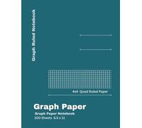 Graph Paper Composition Notebook 4x4 Quad Ruled | 8.5 x 11 | 100 Pages | 90 GSM | Glossy Cover: Ideal for Math, Science, Engineering and Design