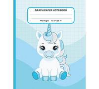Graph Paper Composition Notebook: 4x4 Quad Ruled Grid Paper | Cute Unicorn Note Book for Kids | Perfect for Math, Science School Students