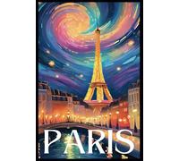 Graph paper Composition Notebook: Paris in the style of Vincent Van Gogh | Cute Aesthetic Journal For School, College, Office, Work, Travel, Dream