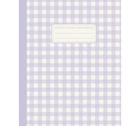 Graph Paper Composition Notebook: Purple Aesthetic Journal with Cute Pastel Gingham Pattern | 4x4 Quad Ruled Grid Paper | 7.5 x 9.25 | 110 Pages