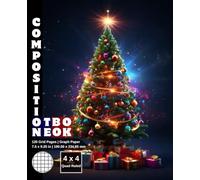 Graph Paper Composition Notebook Quad Ruled 4x4: 120 White Paper Grid Pages Gray 4 Squares per Inch 60 Sheets for School College Student Teacher Class ... Christmas Tree Gifts Santa Claus Fireplace