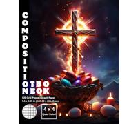 Graph Paper Composition Notebook Quad Ruled 4x4: 120 White Paper Grid Pages Gray 4 Squares per Inch 60 Sheets for School College Student Teacher Class ... 7.5”x9.25” Easter Rood Holy Lamb Christian.