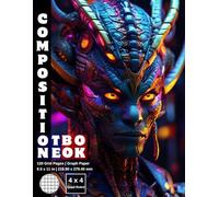 Graph Paper Composition Notebook Quad Ruled 4x4: 120 White Paper Grid Pages Gray 4 Squares per Inch 60 Sheets for School College Student Teacher Class ... Draw Size 8.5”x11” Alien Predator Warrior 3.