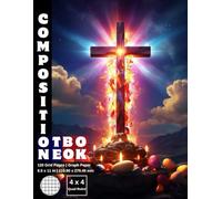 Graph Paper Composition Notebook Quad Ruled 4x4: 120 White Paper Grid Pages Gray 5 Squares per Inch 60 Sheets for School College Student Teacher Class ... Size 8.5”x11” Easter Jesus Orthodox Cross.