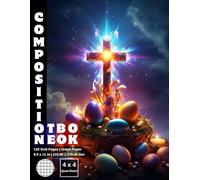 Graph Paper Composition Notebook Quad Ruled 4x4: 120 White Paper Grid Pages Gray 5 Squares per Inch 60 Sheets for School College Student Teacher Class ... Draw Size 8.5”x11” Easter Jesus Holy Cross.