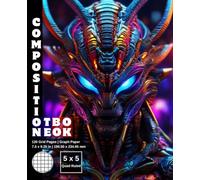 Graph Paper Composition Notebook Quad Ruled 5x5: 120 White Paper Grid Pages Gray 5 Squares per Inch 60 Sheets for School College Student Teacher Class ... Size 7.5”x9.25” Alien Predator Warrior 2.