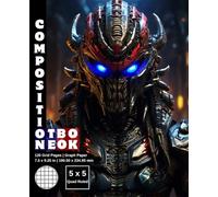 Graph Paper Composition Notebook Quad Ruled 5x5: 120 White Paper Grid Pages Gray 5 Squares per Inch 60 Sheets for School College Student Teacher Class ... Size 7.5”x9.25” Alien Predator Warrior 6.