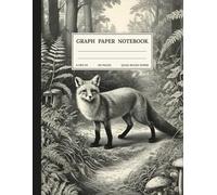 Graph Paper Composition Notebook: Quad Ruled 5x5 Fox In The Forest Black and White Botanical Illustration Vintage Aesthetic. For Students. College, School, Office & Work