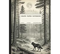 Graph Paper Composition Notebook: Quad Ruled 5x5 Wolf Misty Forest Black and White Vintage Aesthetic Illustration. For Students, Teachers. College, School, Office & Work
