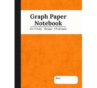 Graph Paper Composition Notebook: Size 8.5 x 11 inches, 1/4, 0.25, 4x4, 4 squares per inch, 100 sheets, color orange, Perfect for Mathematics, Science, Engineering classes in School