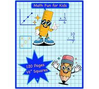 Graph Paper Math Notebook for Kids with 1/2 inch large squares: Composition Style Grid Book with Bold lines. Use for Multiplication, Geometry, Games, Graphs and Science
