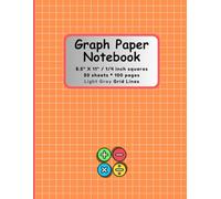 Graph Paper Notebook: 1/4 Inch Squares (0.25 Inch Square/4 Squares per Inch) Quad Ruled (4x4) Math and Science Grid Paper Composition for Kids - Thin Light Gray Grid Layout